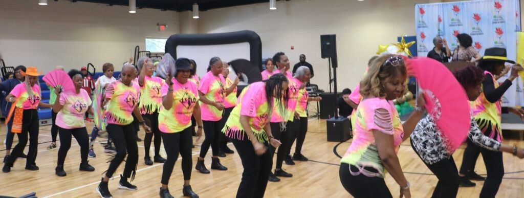 DeKalb Seniors Line Dancing before Olympics