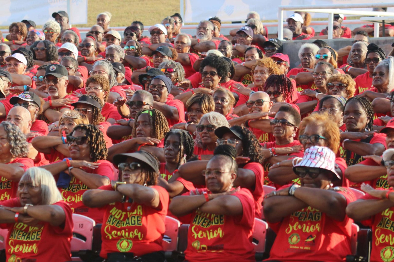 Seniors exercising to break Guinness Book of World Records