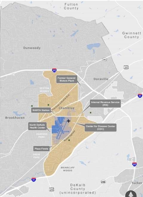 Peachtree DeKalb Airport Map